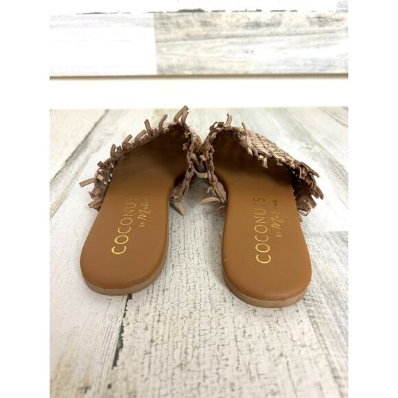 Coconuts by Matisse Women’s 7 Gold Leather Boho Slip-On Flat Sandals NEW - Picture 5 of 7